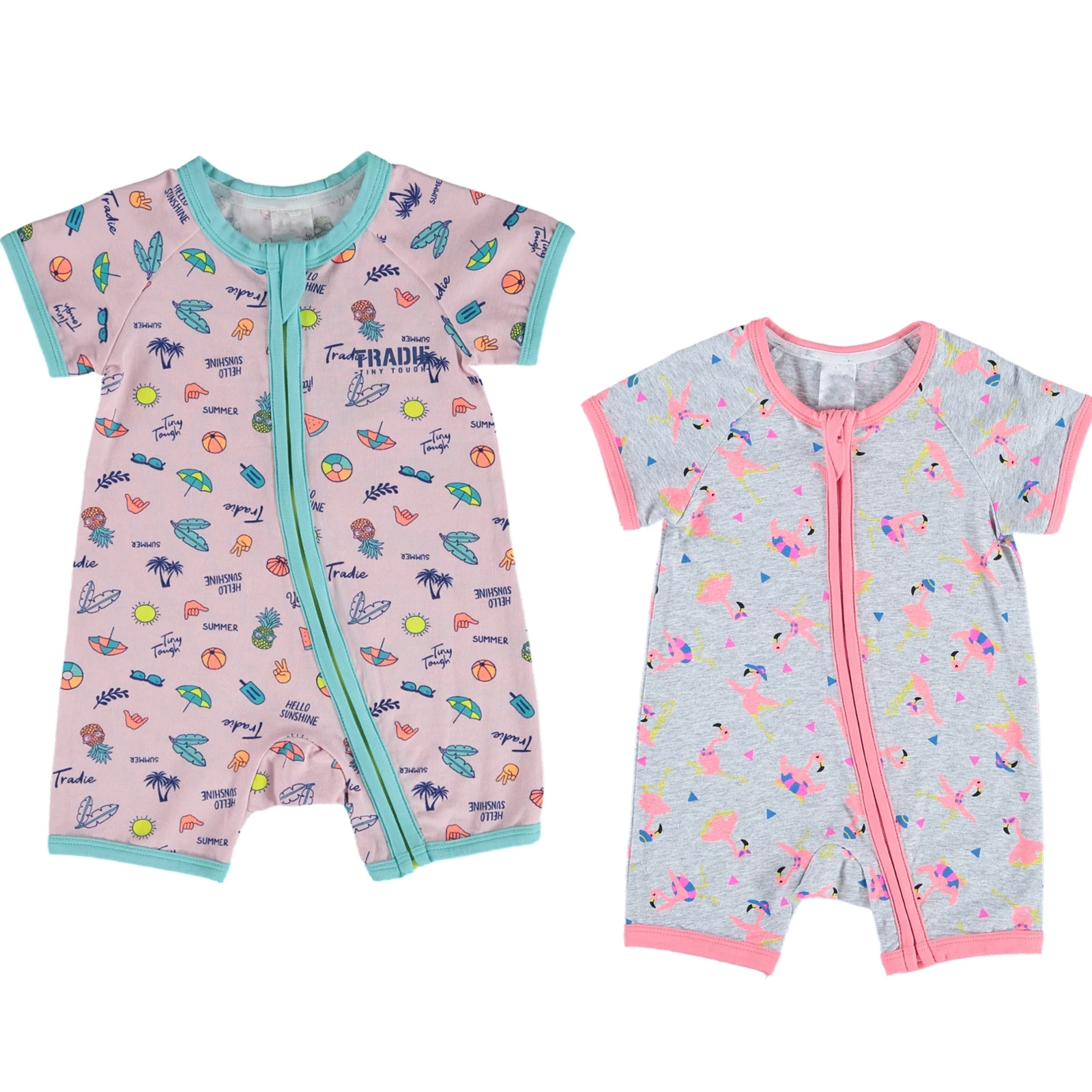 Summer Wholesale Short Sleeves Baby Girl  Custom Clothes Toddler One Piece Summer Jumpsuits Kids Baby Girl Clothes