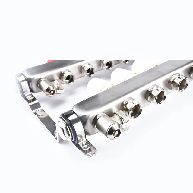 From 2 to 12 ports stainless steel manifold pipe for floor heating system