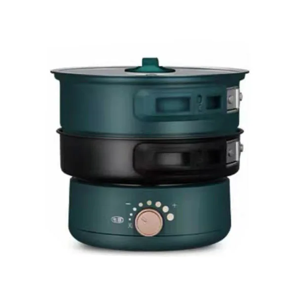 Stainless Steel Kitchen Picnic Equipment Electric Portable Egg Steamer Travel Wok Cooking Pot Set