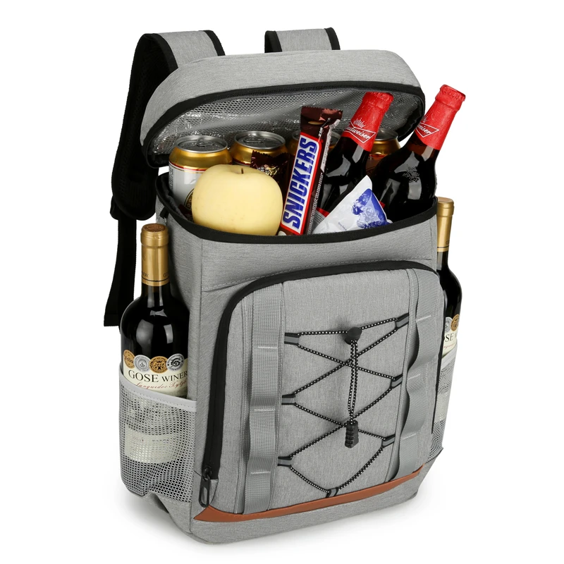 Portable Outdoor Insulated Cooler Waterproof Thermal Picnic Backpack Warm Shoulder Bag Food Beverage Cans Printed Wine