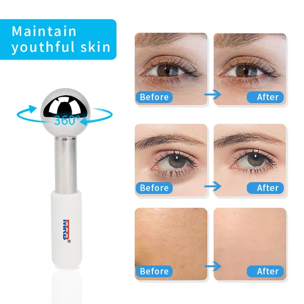 2025 Private Label OEM Skin Beauty Face Roller Magic Cooling Massager Gold Facial Cryo Ice Globes