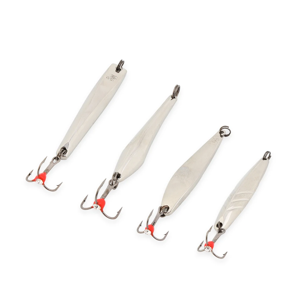 W.P.E Ice Winter Fishing Lure 1pcs 5g/10g/15g/20g/25g Balancers Hard Fishing Lure Spoon Metal Fishing Tackle Pesca Treble Hook