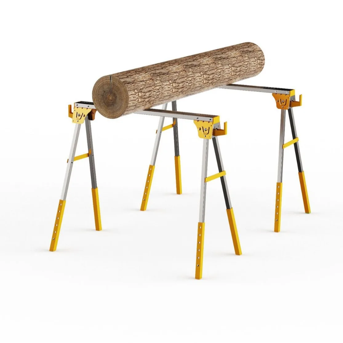 Foldable Multifunctional Saw Horse Iron Saw Wooden Frame Table Top Metal Bracket