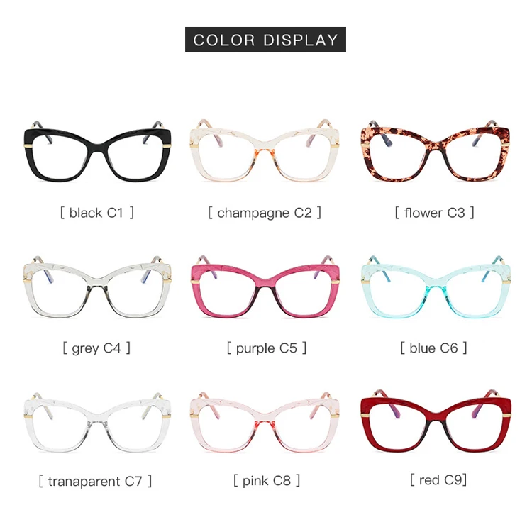 2022 New clear cat eye l anti-blue light glasses mobile phone computer blocking blue light radiation eyeglasses for women