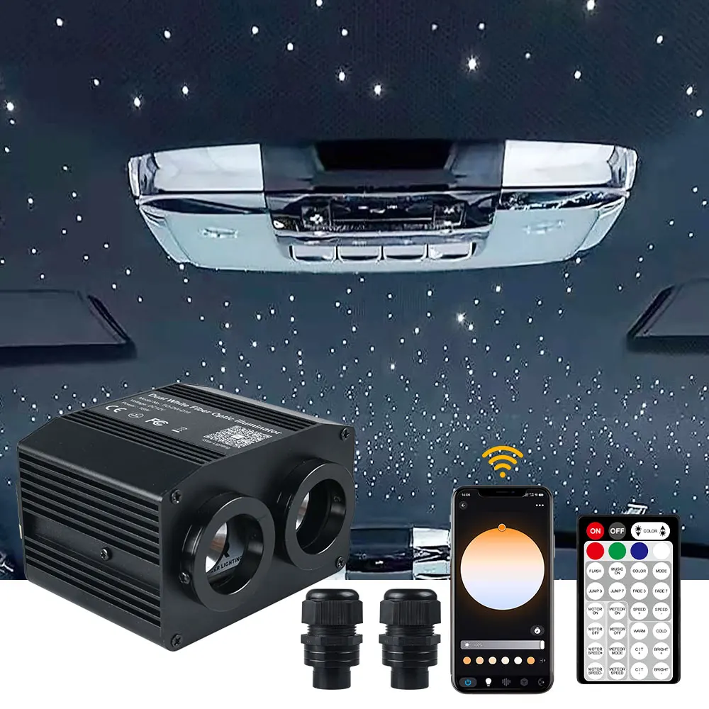 16 Вт CCT теплый белый холодный волоконно-оптический осветитель на крыше автомобиля звездное небо светодиодный световой двигатель приложение комплект Звездный потолочный светильник