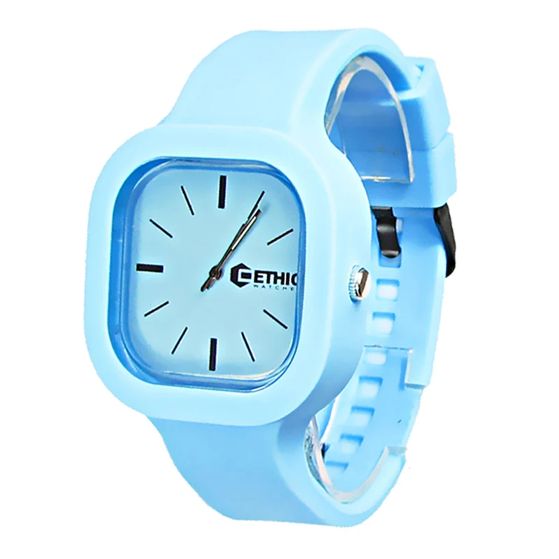 customize square silicone jelly watch Newest 5ATM Waterproof Japan Movement Japan battery TOP Quality Watch