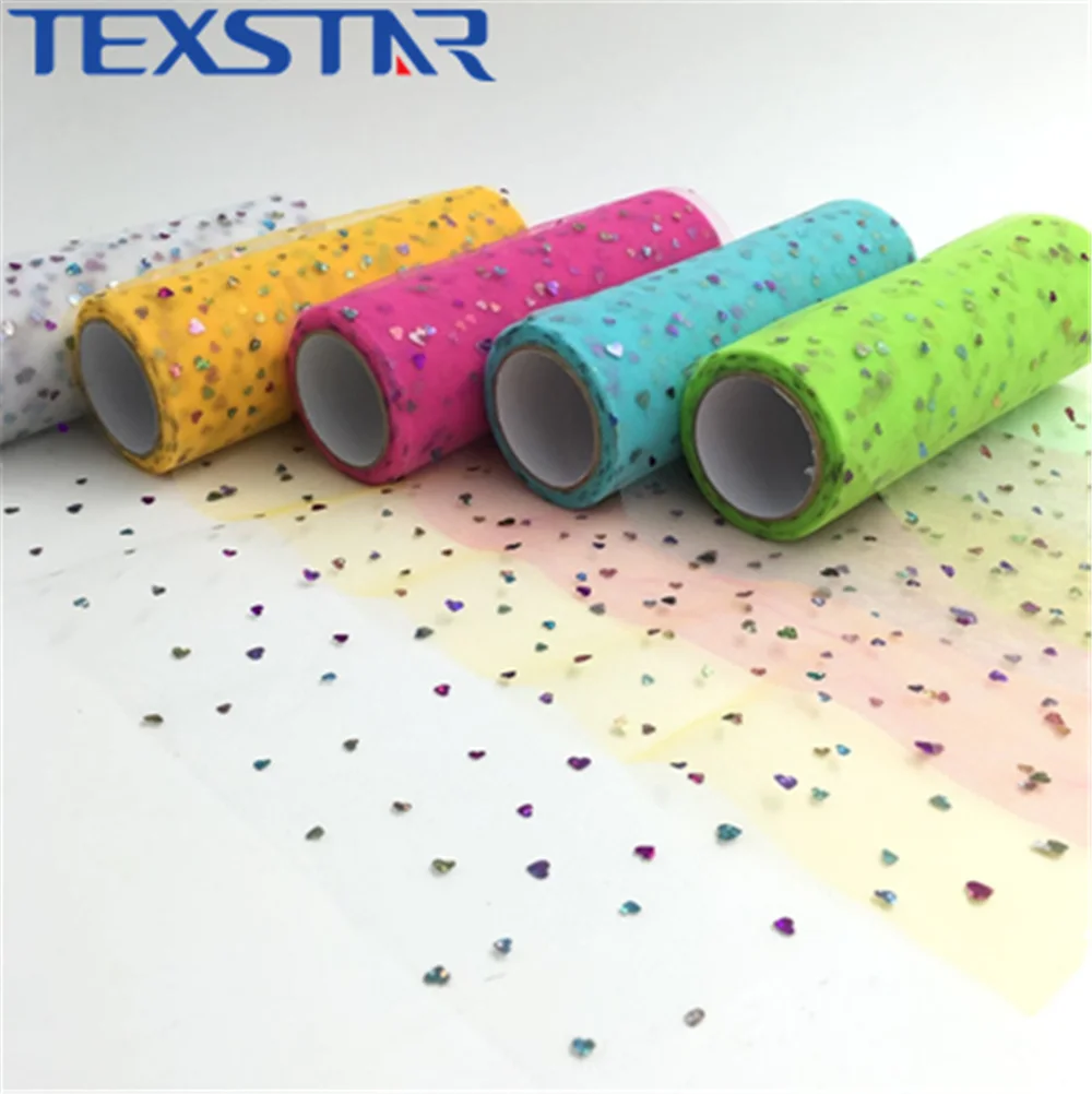 Лидер продаж 2020, тюль в рулоне с радужными сердцами, блестящая Тюлевая катушка для пачки