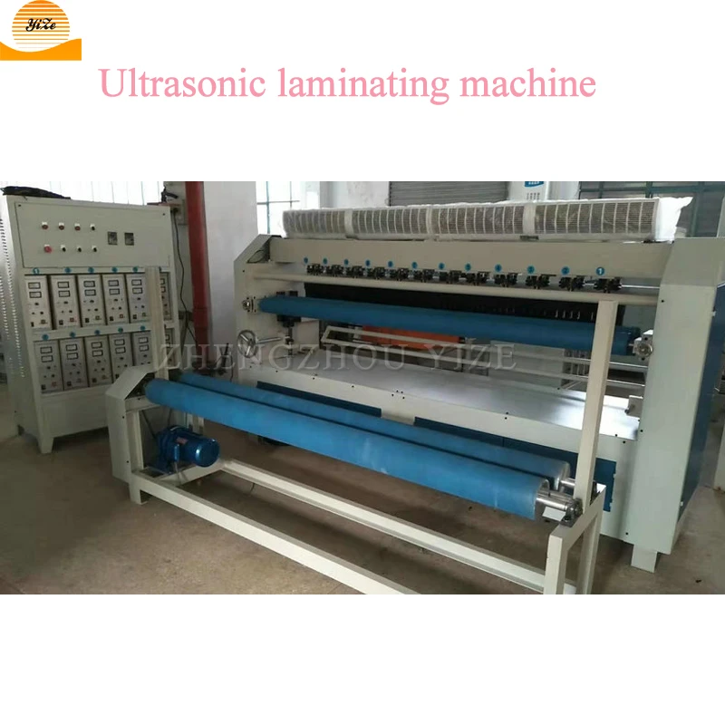 Ultrasonic fabric rolls woven towel cutting machine ultrasonic water glue fabric laminating machine for eva insole