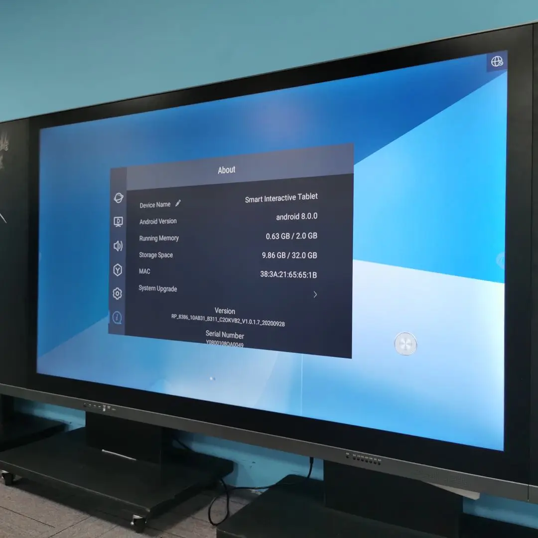 New generation classroom smart e-blackboard 86inch capacitive touch screen 10 multi points for school