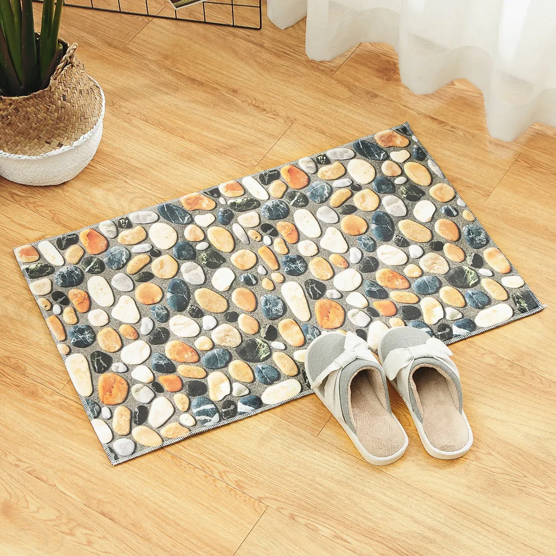 Современный прямоугольный моющийся бархатный 3d коврик с нескользящей задней частью из ПВХ