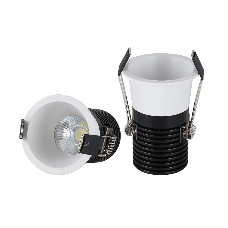 Narrow Edge COB Ceiling Spotlight Background Indoor Lighting 3W 5W 7W 10W Round Dimmable Recessed LED Downlight