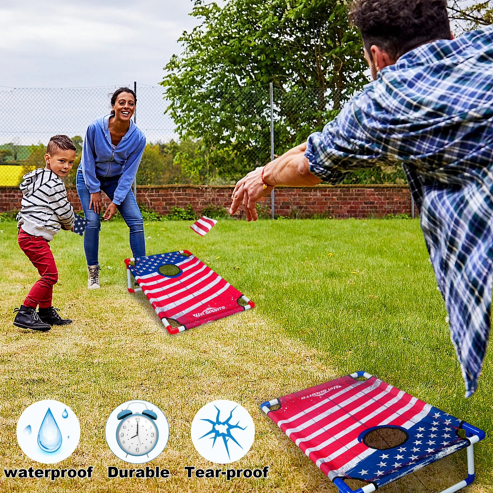 Portable Cornhole Board Games Set with , Bean Bag Toss for Kids Adults Garden Lawn,family game for fun