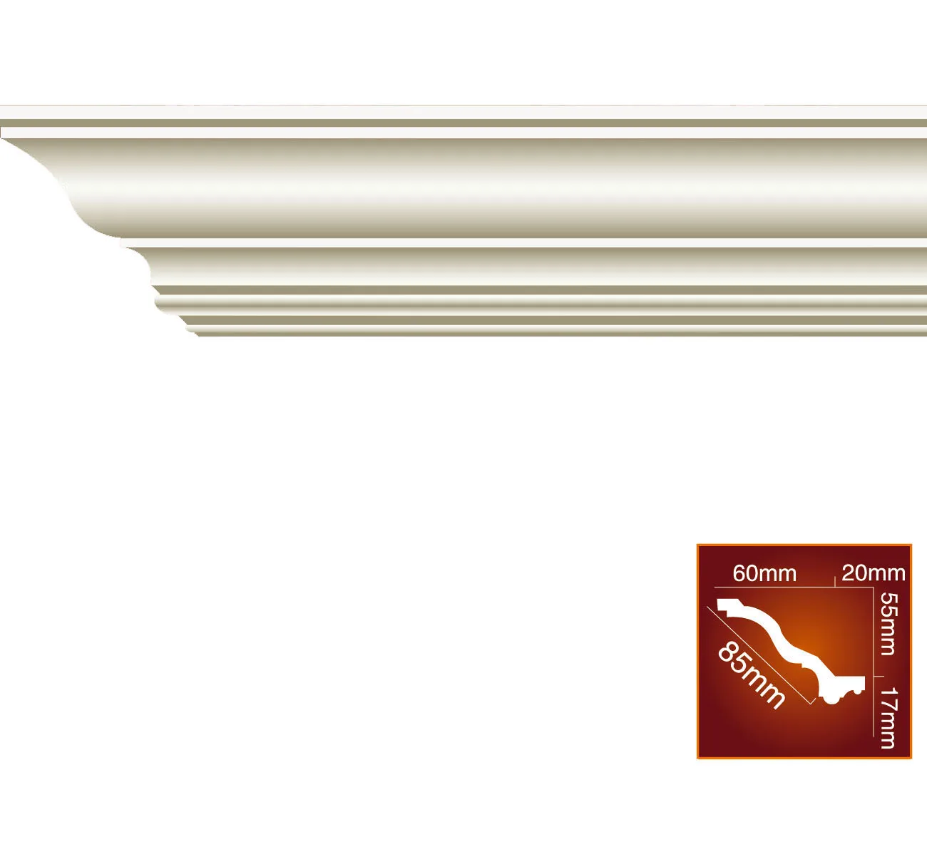 China Manufacturer Made China Home Decoration High Quality PU Plain Cornice Molding Decorative Strip