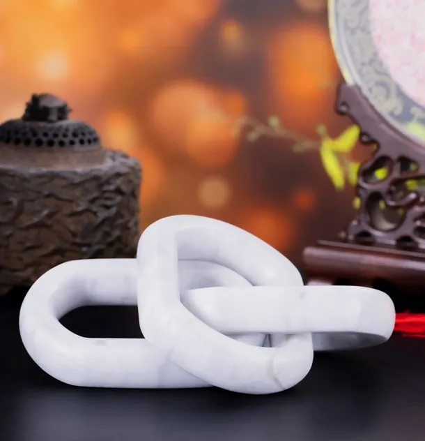 Luxury Home Decor White/Black Marble Chain Link