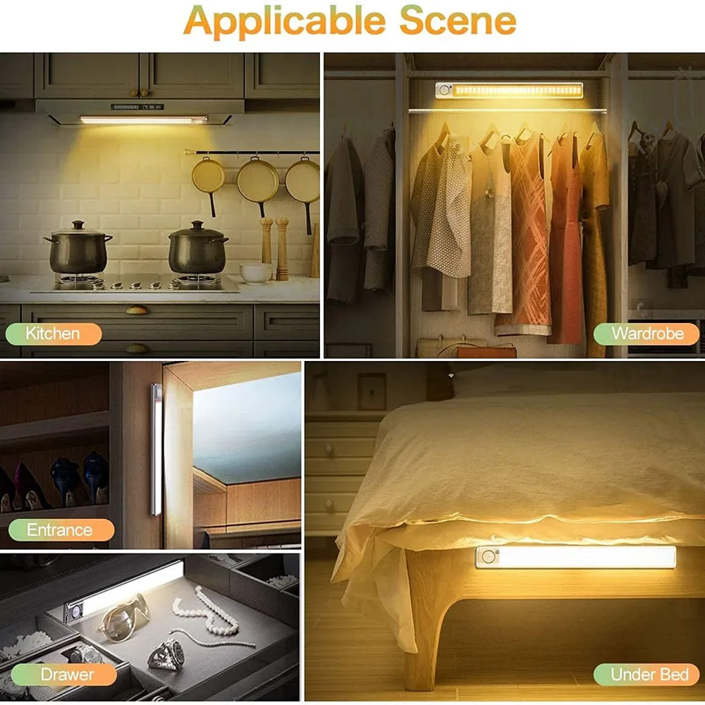 Умный беспроводной светодиодный кухонный светильник с датчиком движения и питанием от батарейки