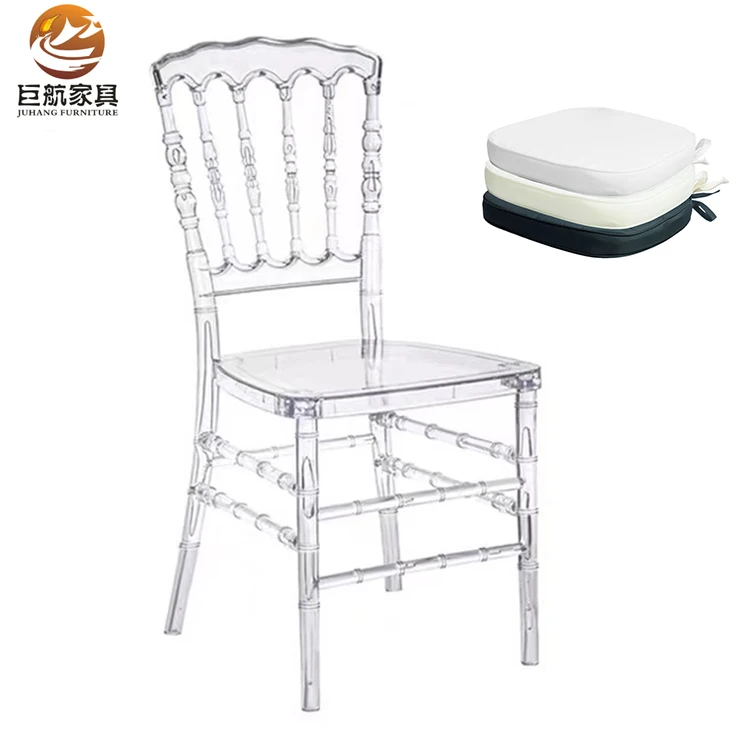 Stackable Hotel Events Chiavari chair crystal Acrylic Transparent Wedding chair Resin Napoleon Chair