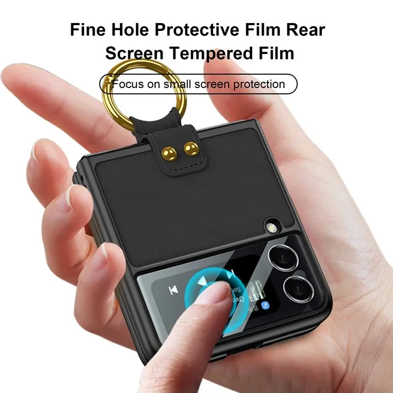New Phone Film Film Protective Cover Ultra Thin Pc with Ring Buckle Phone Case Cover For Samsung Galaxy Z Flip 3 Z Fold3