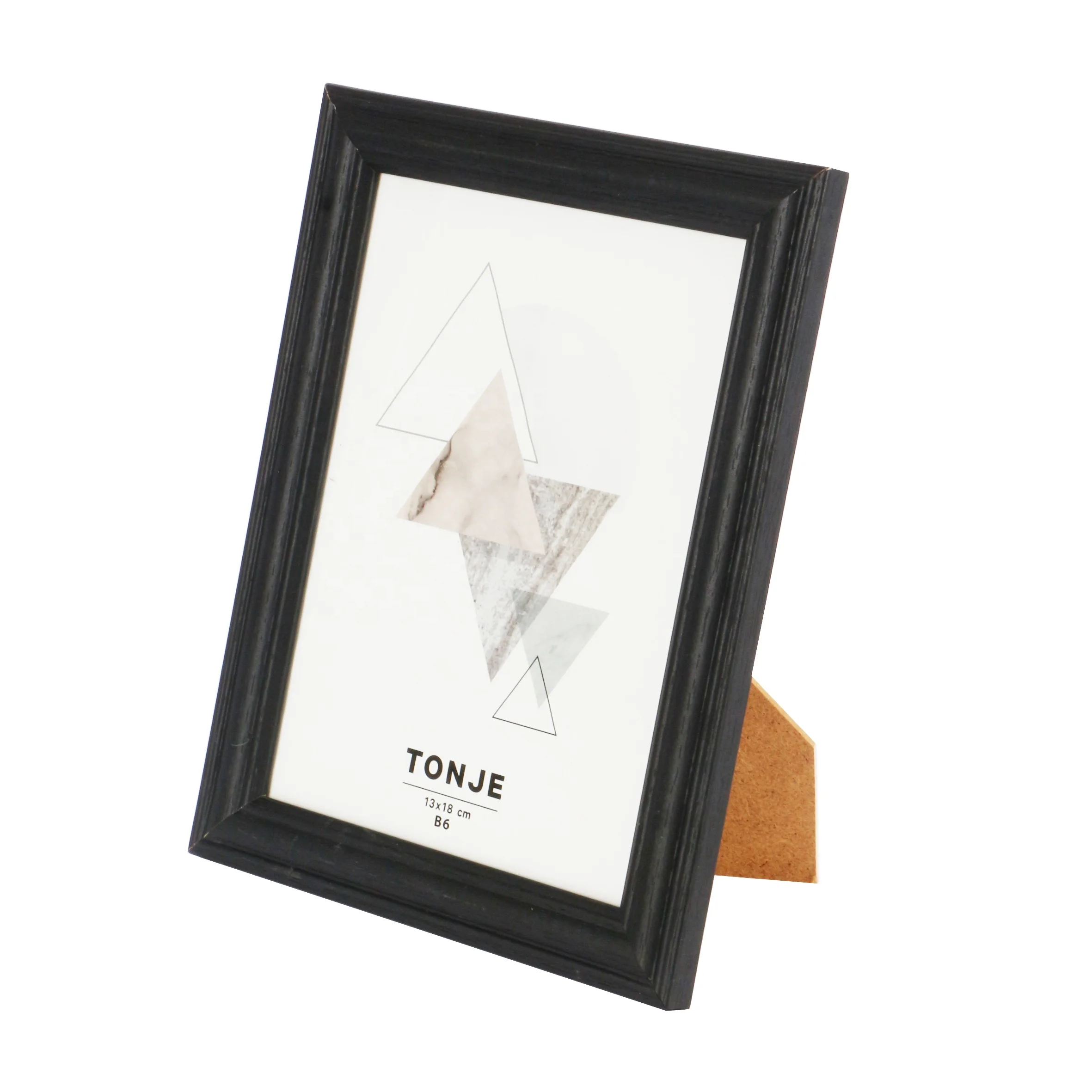 Modern Black Photo Frame Wooden Table Picture Frames with Glass for Bedroom  Back Stand MDF Pictures Decoration