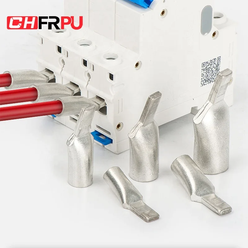 CHFRPU Non-insulated C45 Pin-shape Crimp Terminal Copper Tinned Insert Lug Cord Terminal C45-4/6/10/16/25/35/50/70/95 Cable Lug