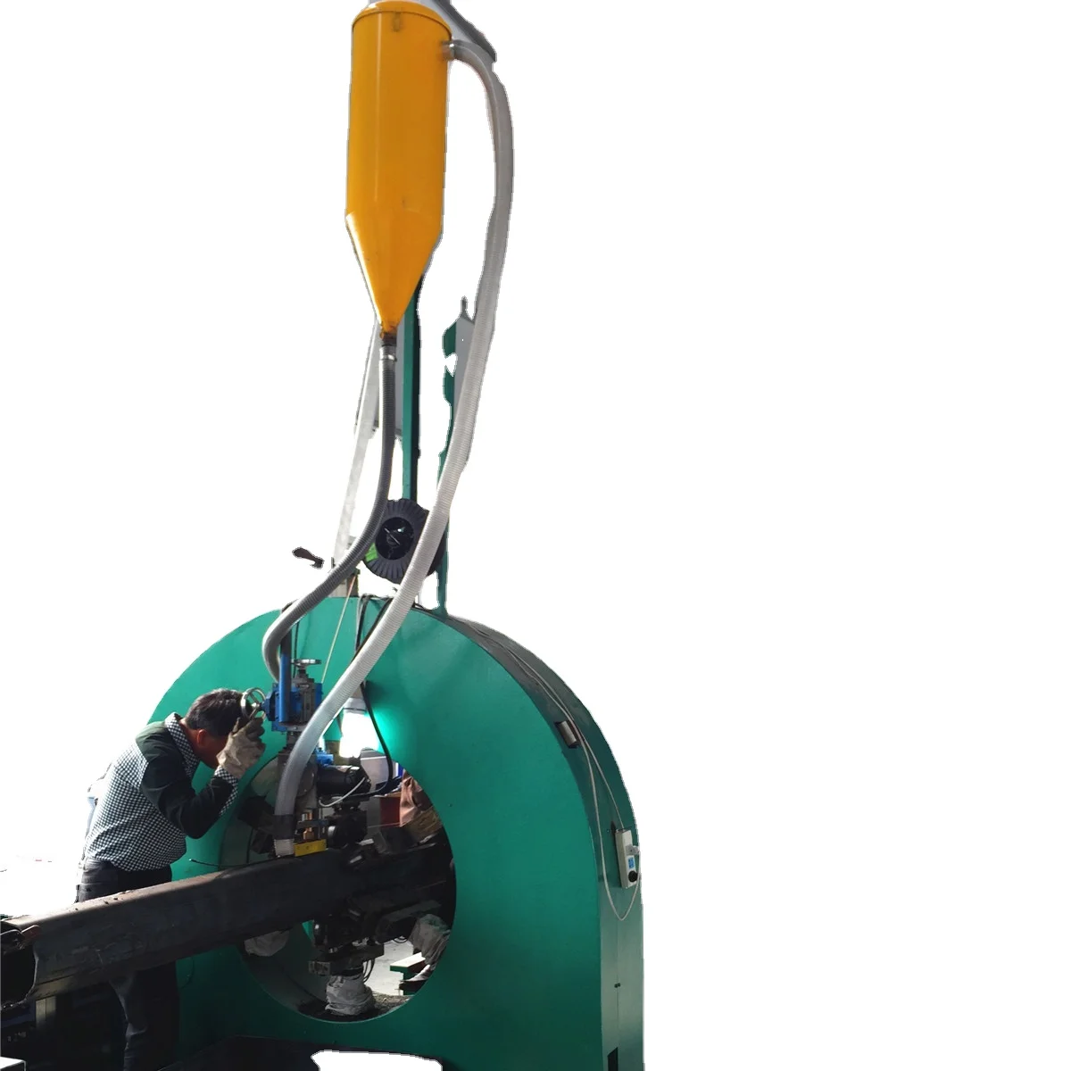 cnc street steel light pole lamp post production line with pole welding machine