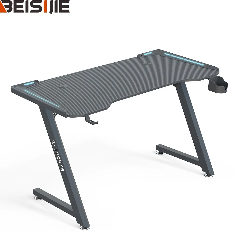Beisijie, оптовая продажа, заводские цены, черный ПК с Z-образным каркасом, игровой стол RGB, Электронная спортивная модель с аксессуаром