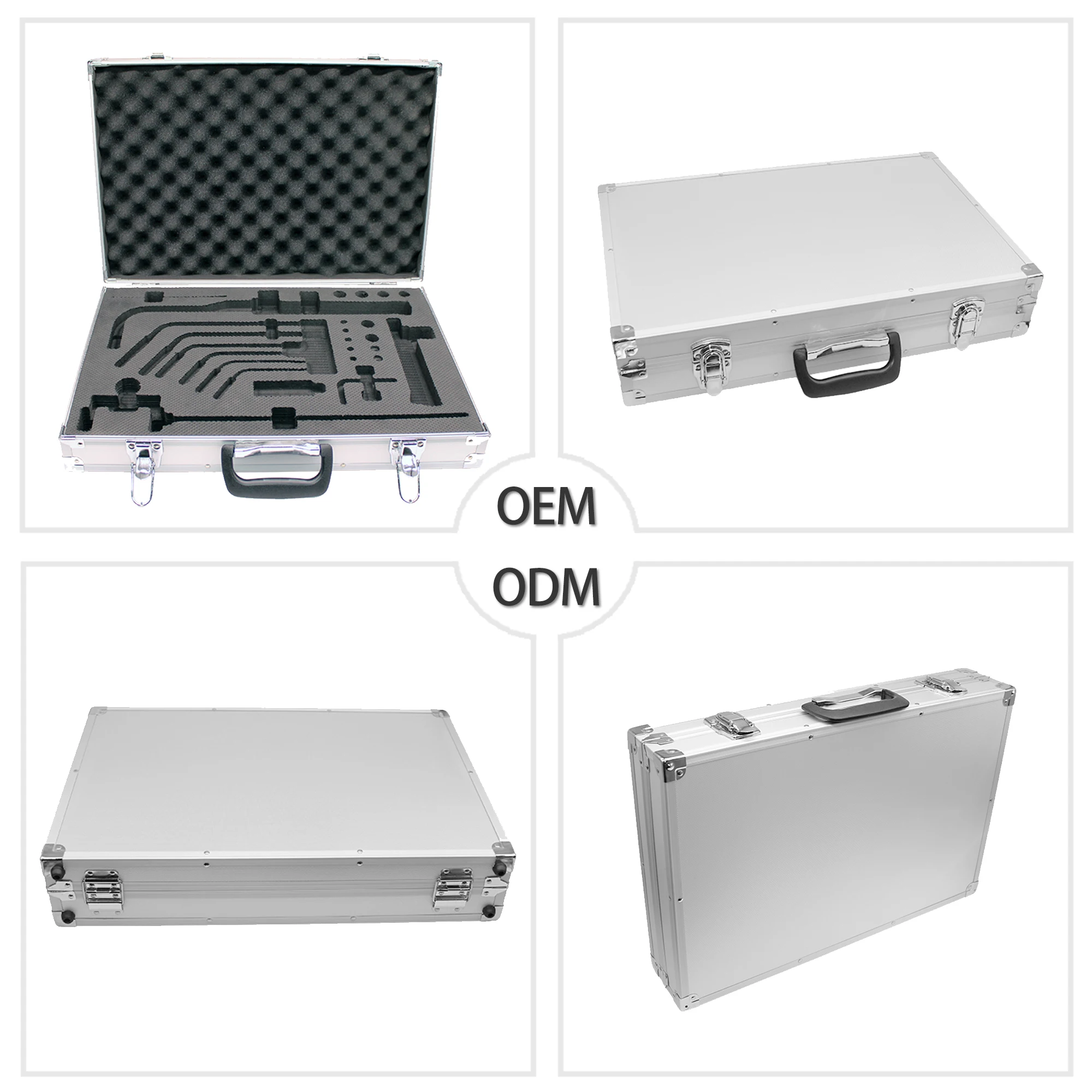 Custom Size Sliver Aluminum Knife Handle Tool Case with Foam