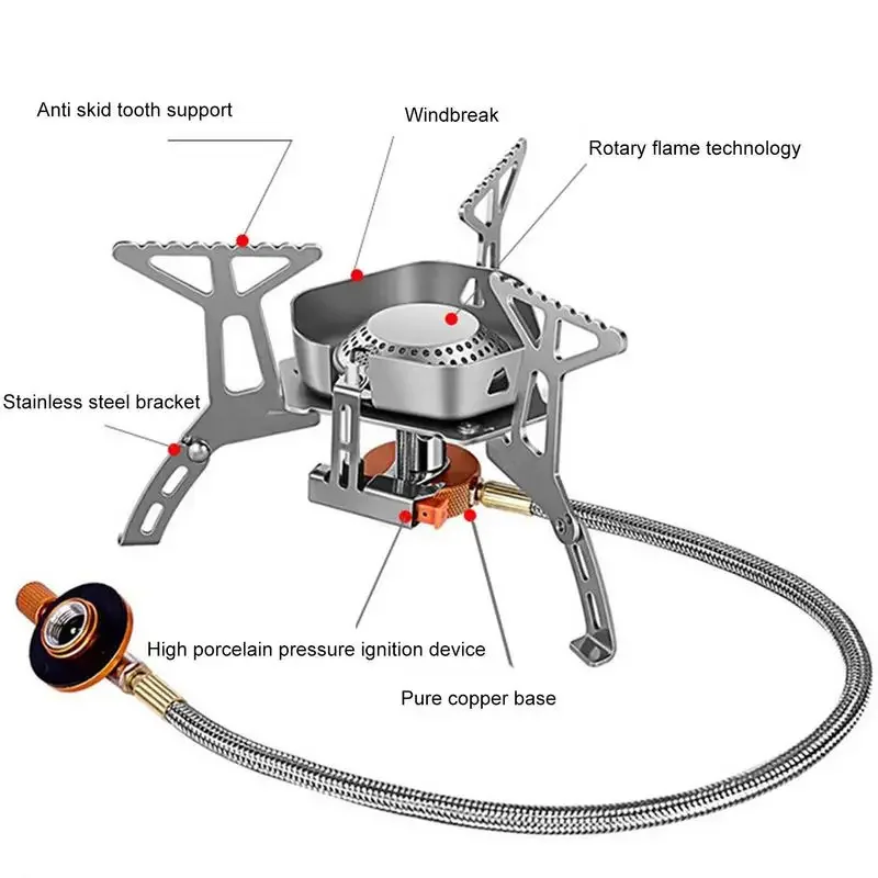 Camping Tourist Burner Big Power Gas Stove Cookware Portable Furnace Picnic Barbecue Tourism Supplies Outdoor
