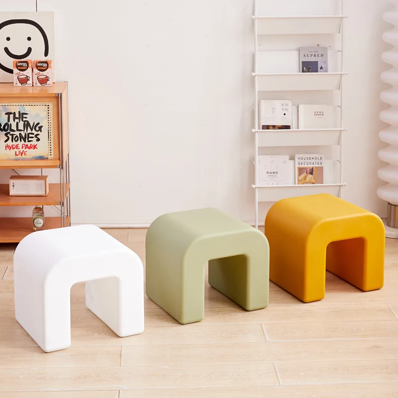 Home Low Stool Small House Entrance Shoe Changing Stool Creative Thickened Plastic Stool Living Room Side Table