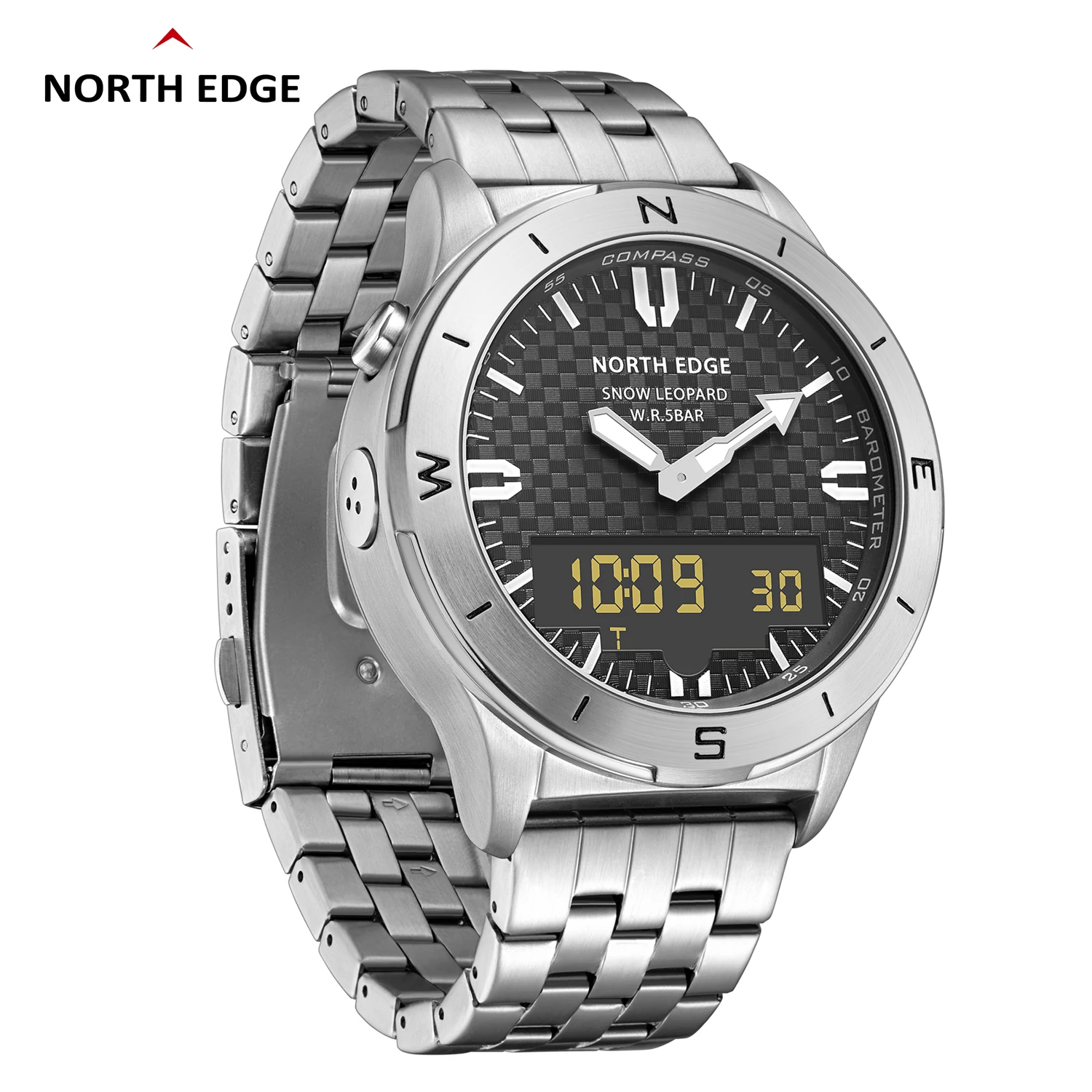 Часы NORTH EDGE мужские цифровые спортивные роскошные деловые водонепроницаемые с высотомером барометром компасом 50 м