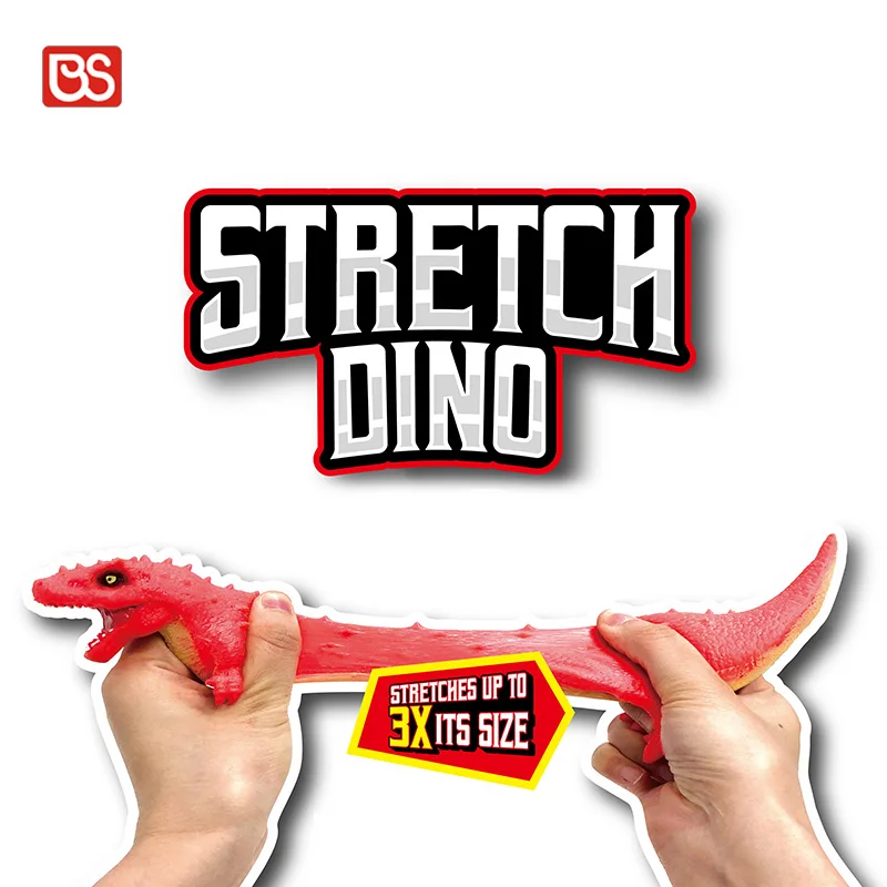 BS 3 Color Sand Filling Stretch Up Fidget Anti-stress Relieve Stretch Dinosaur Tpr Squeeze Toy For Sale