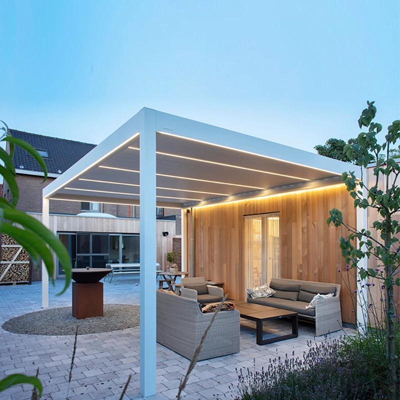 3*3*2.7 Meters Outdoor Retractable Pergolas And Gazebos Motorized Louver Pergola With Roof Brackets Kit