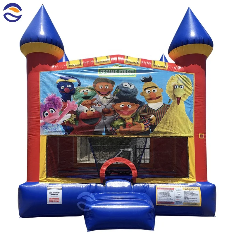 Sesame Street Kids Inflatable Trampoline Jumping Bounce House Combo