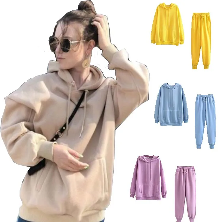 
Hooded Casual Sportswear Thickened with velvet hoodies pants set oversized hoodie 
