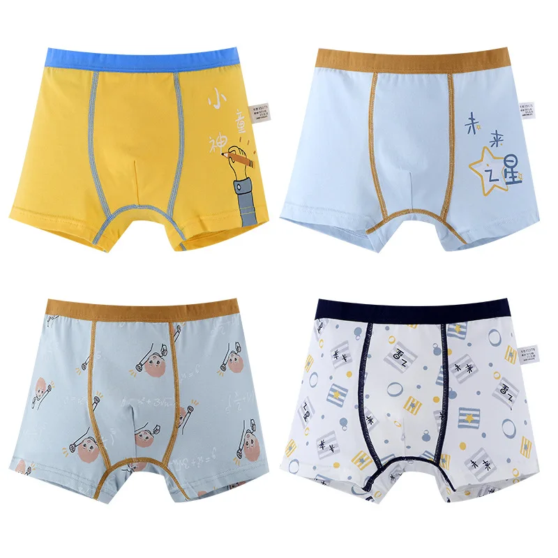 Hot Boxer Shorts Kids Class A Cotton Boxer Underpants Soft Skin-friendly Fabric Cute Cartoon Underwear