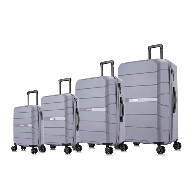 2022 Honeymoon 4pc set PP luggage manufacturer spinner wheels hard side shell carry on cabin luggage travel suitcase set