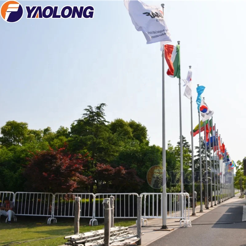 Yaolong 40M 50M 60M 100M 304 316 Stainless Steel Outdoor Electric Operated Flag Pole Aluminum Alloy Giant Flagpole