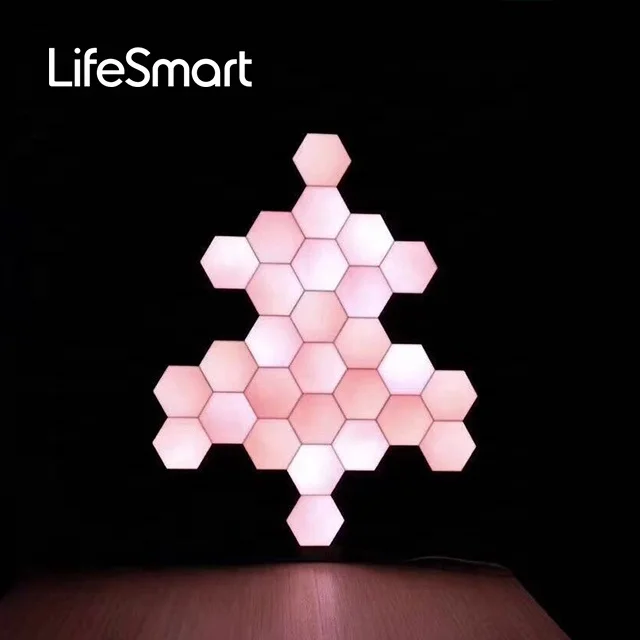 Smart phone controllable quantum led hexagonal led lights modular