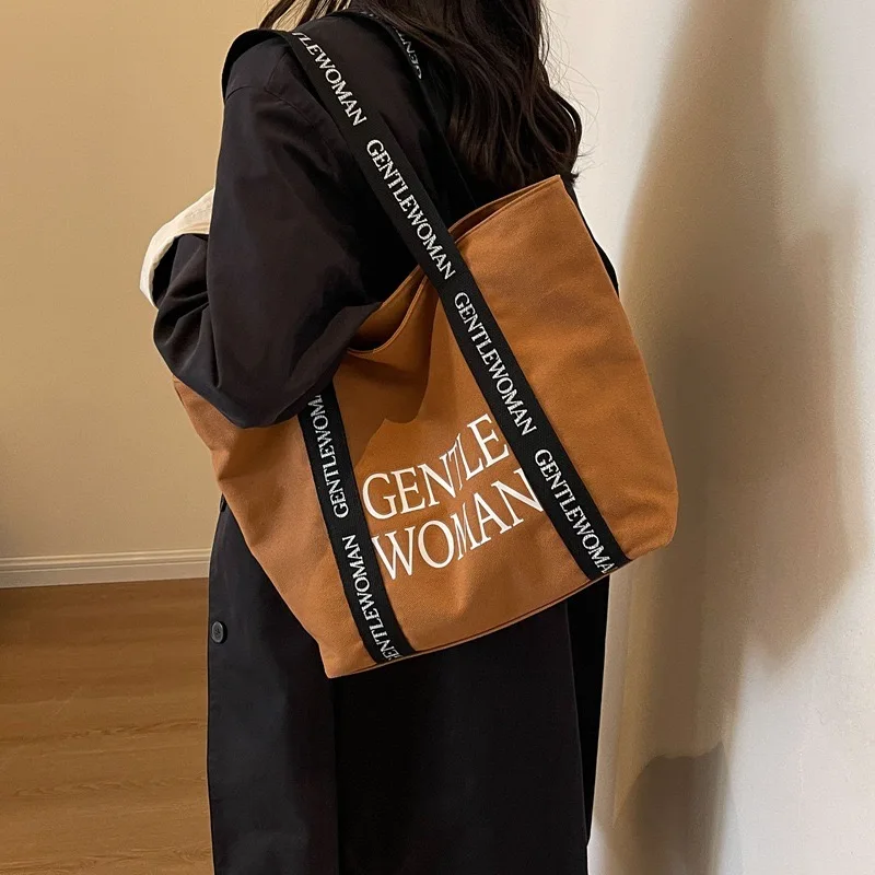 Женская Холщовая Сумка на одно плечо с принтом текста заказ Большая вместительная сумка для покупок открытом воздухе ручная поездок работу студентов