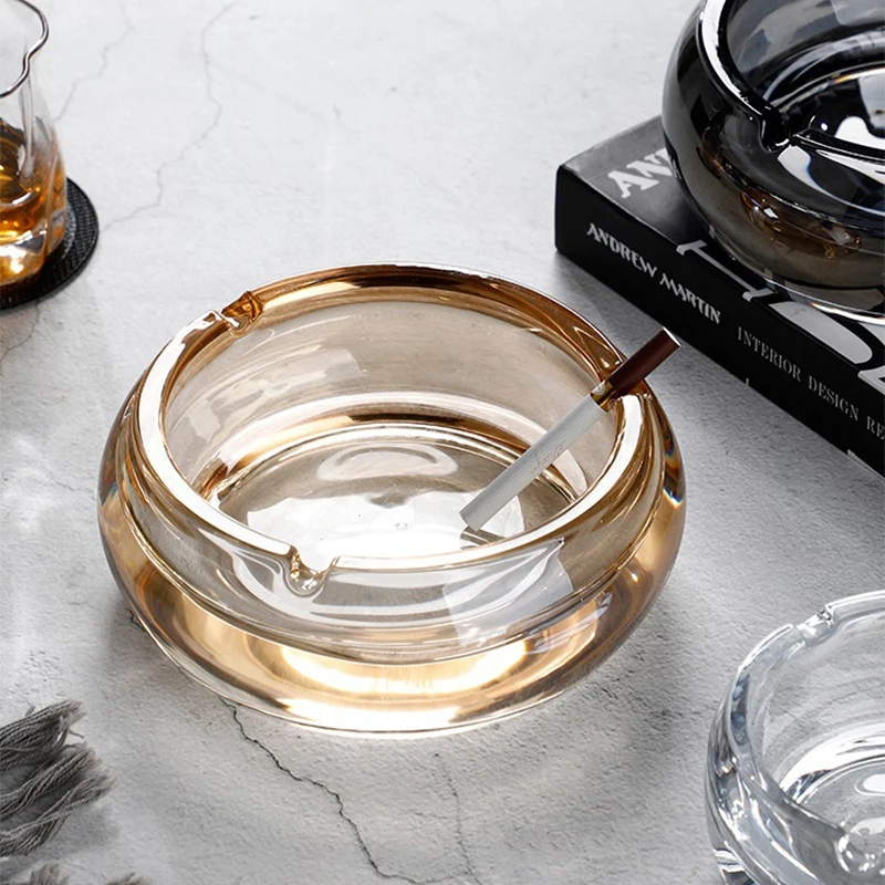 China wholesale hotel round clear glass ashtray for smoking