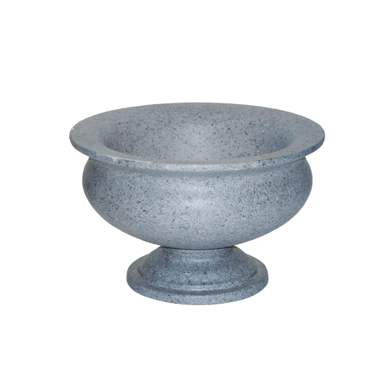 Home Decorative Plant Pots Grey Urn Planter Indoor Outdoor Fiber Clay Flower Plant Pots