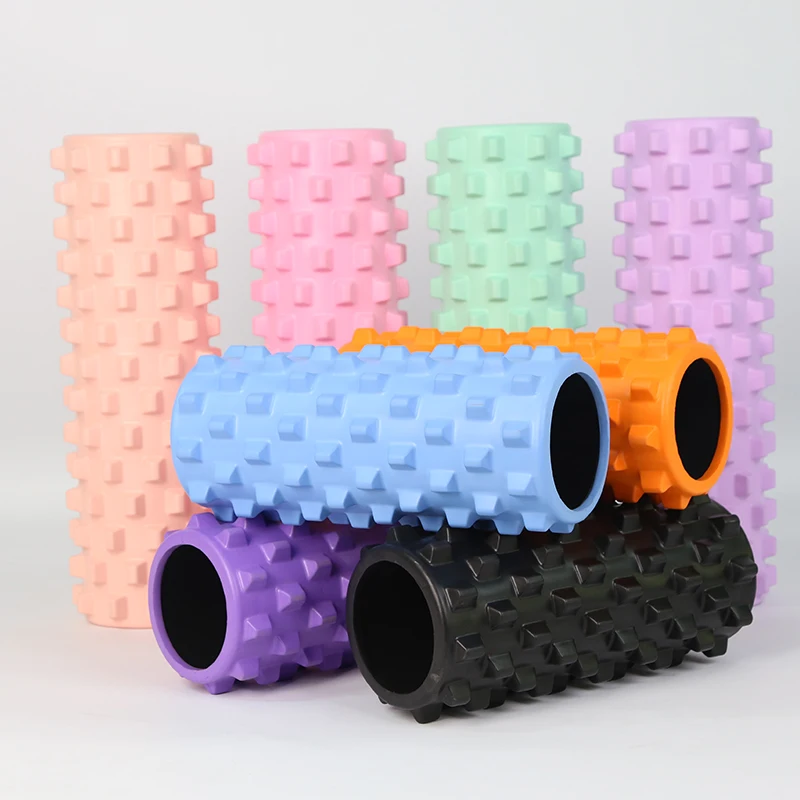 high density fitness pillar PVC/EVA hollow relax massage yoga foam roller yoga pillar