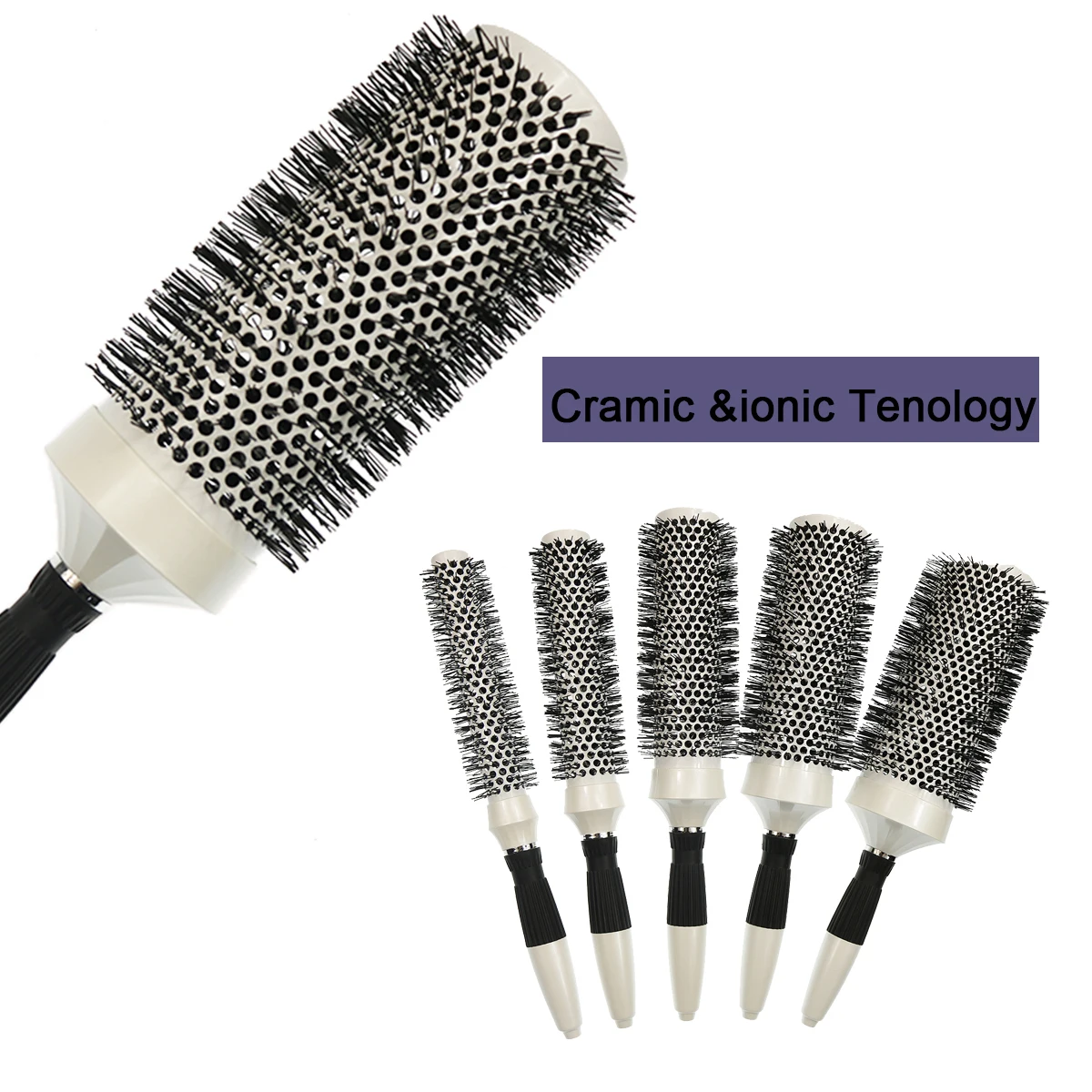 Professional Extra-long Round Hair Brushes Ceramic Nano Technology Curling Hair Brush