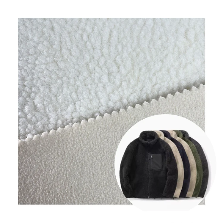 Soft Warm Sherpa Jacket Material Faux Shearling Fabric Polyester Sherpa Polar Fleece Fabric For Winter Coat Outdoor Polar Jacket
