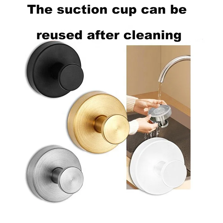 Suction Cup Shower Hooks Stainless Steel Metal No Drill Towel Hooks Bathroom Hang Towels Robes Suction Cup Hooks