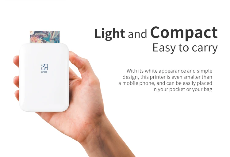  Горячая Распродажа оригинальный портативный фотопринтер HPRT MT53 Zink BT 4 1