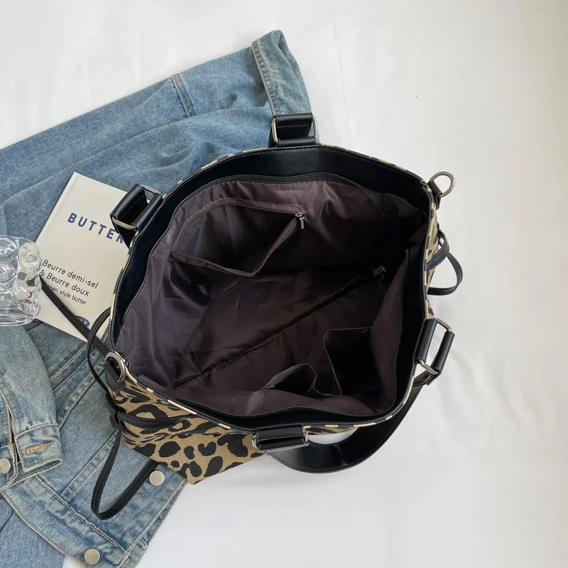 Casual 2024 New products ladies hand bags,Leopard print handbags trending metro city tote bag 2024 for women