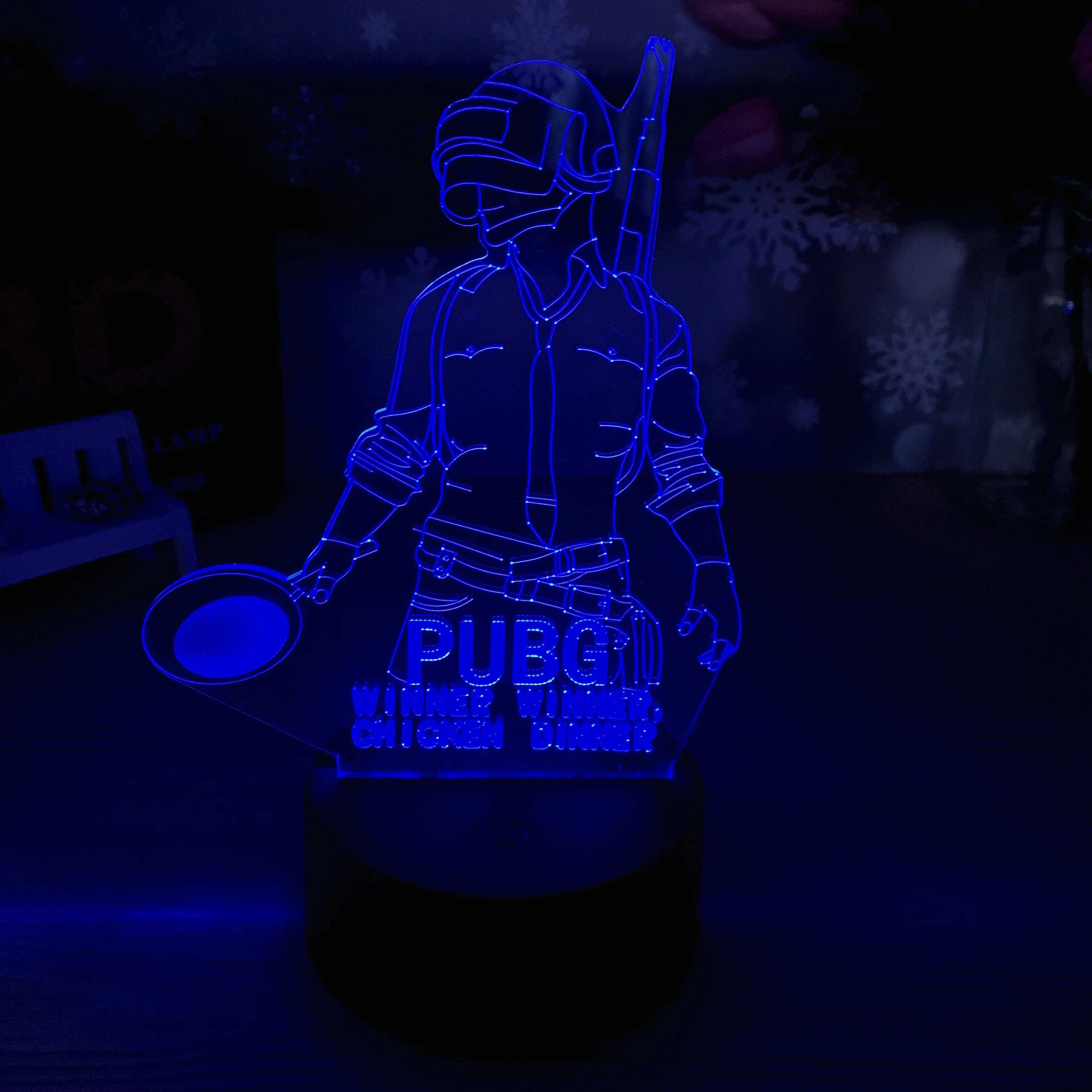 Eat chicken peace elite colorful 3D night light led induction color changing table lamp visual gift cartoon customization