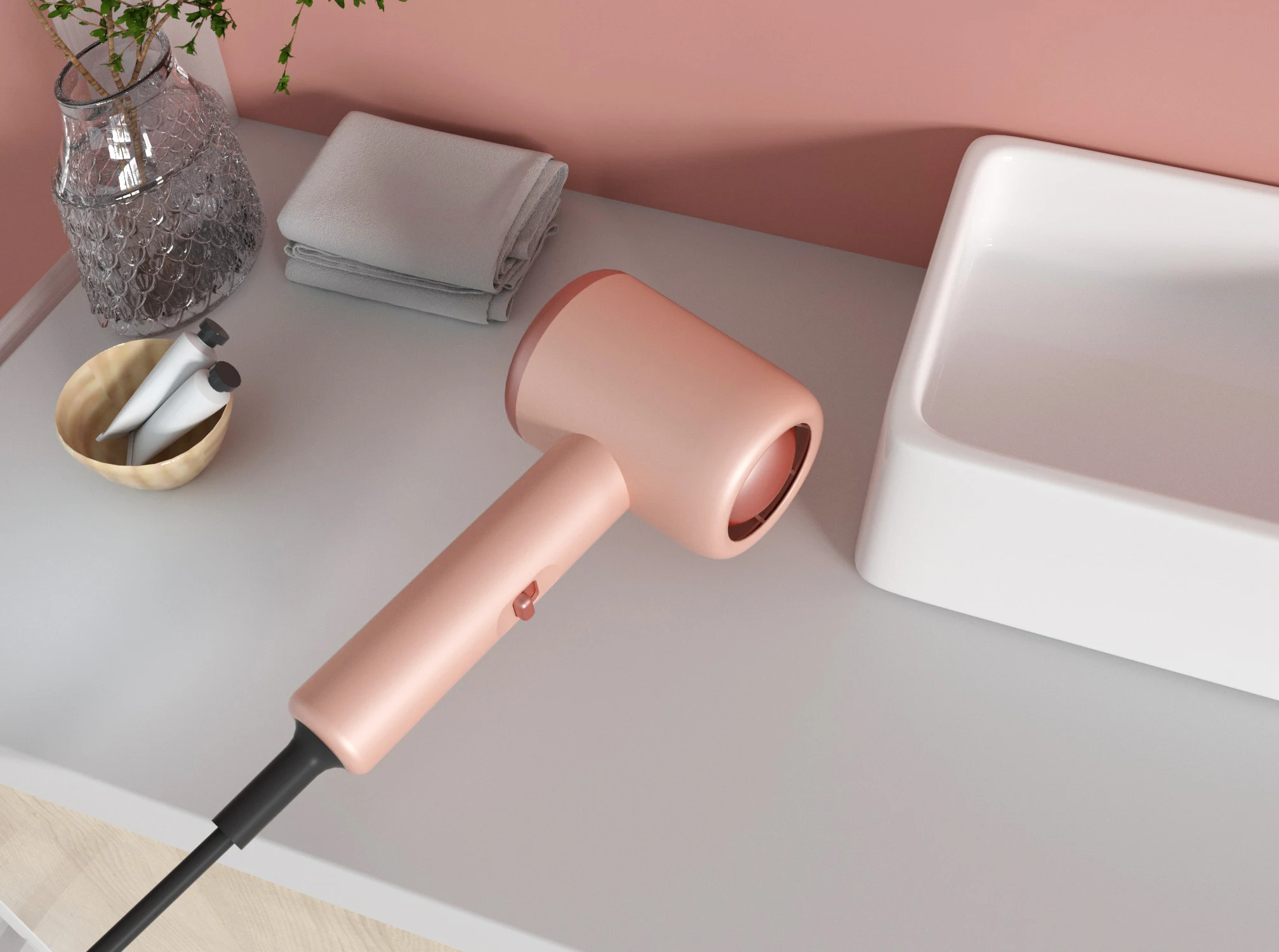 Professional Household Dc Motor Portable Blow Dryer  Hairdryers Electric Foldable Hair Dryer With Concentrator