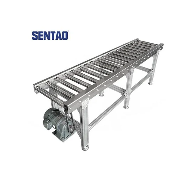 Automatic slide unloading stainless steel power transfer table roller conveyor
