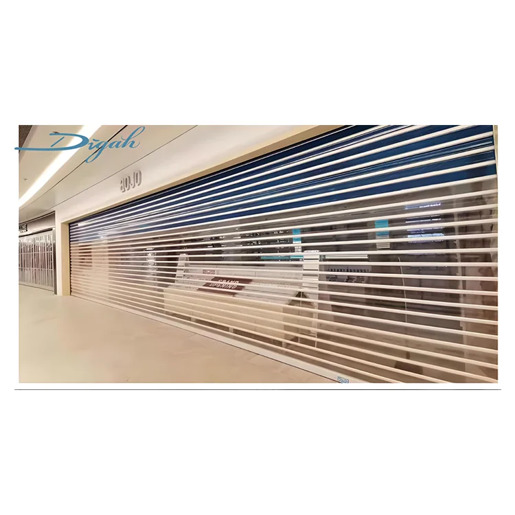 Modern Automatic Shop Roller Shutters Commercial Polycarbonate Plastic Roll Up Shutter Doors In Shopping Mall